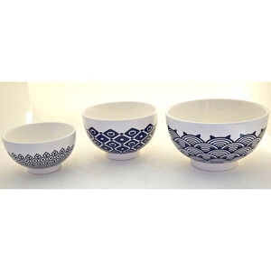 STACKING BOWLS WITH CATS-CAT LADY-Black & White-Cat Pattern Designs-Set of 3